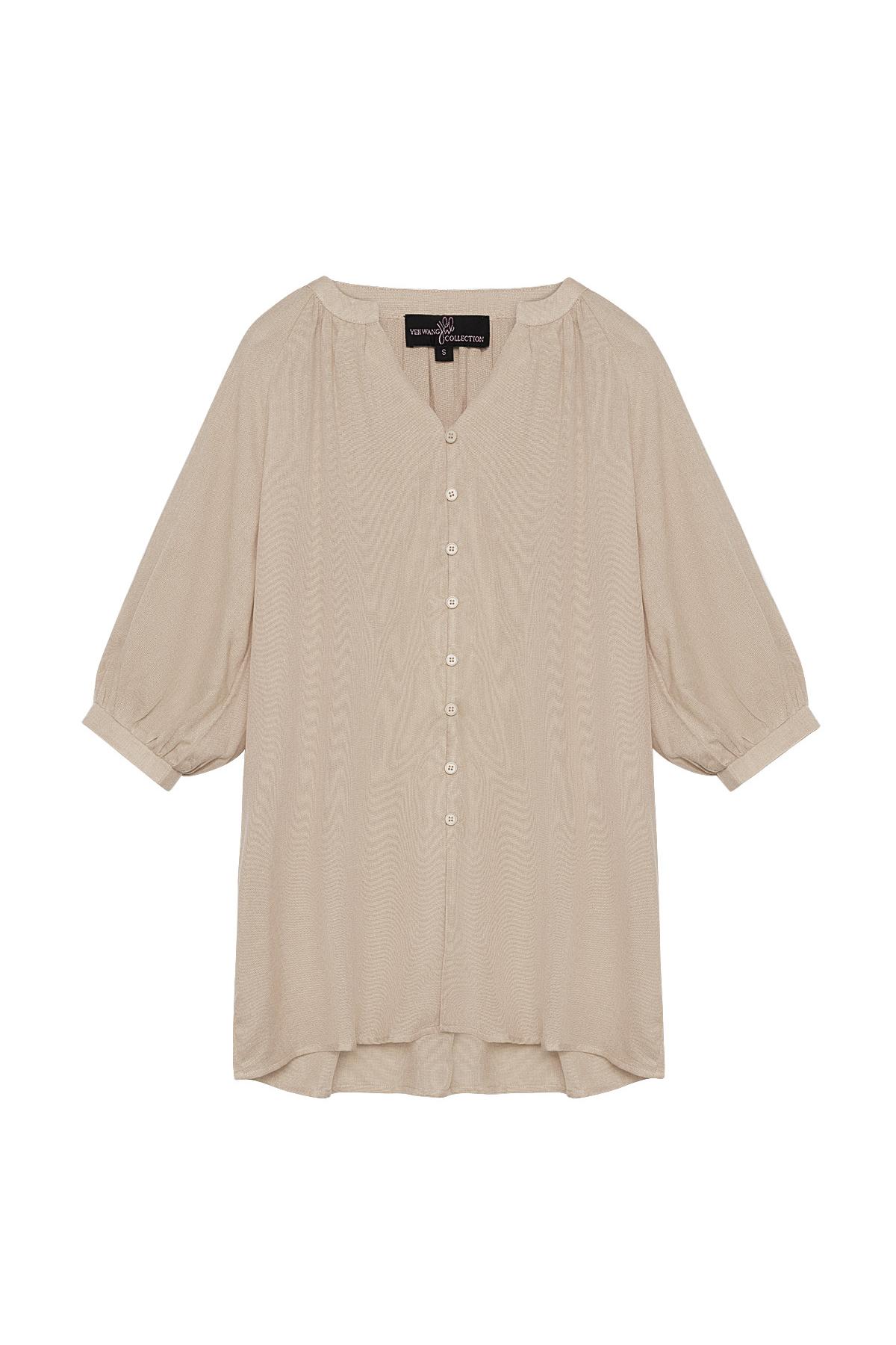 Basic blouse with buttons Beige S 2