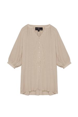 Basic blouse with buttons Beige M h5 