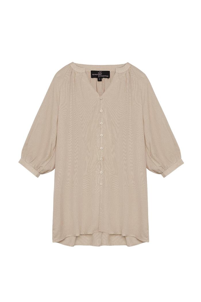 Basic blouse with buttons Beige S 