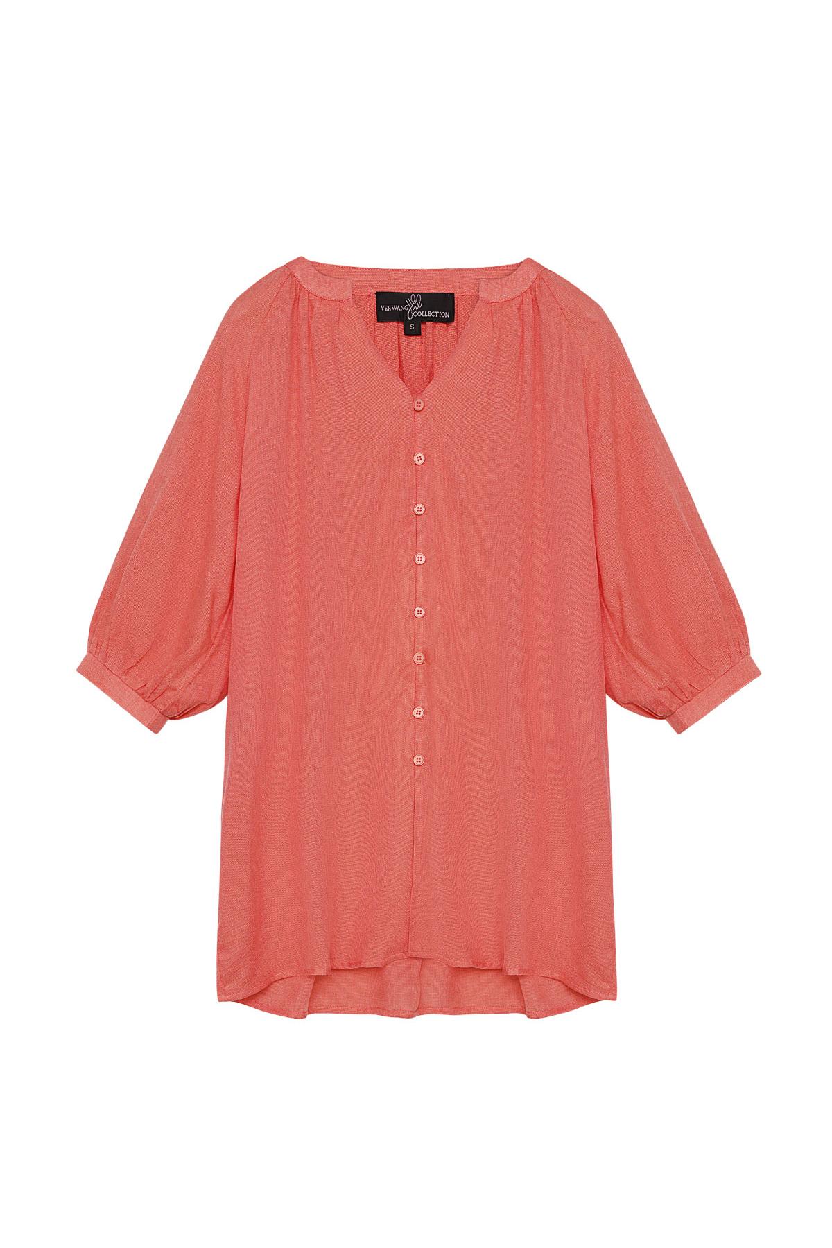 Basic blouse with buttons Coral M 2