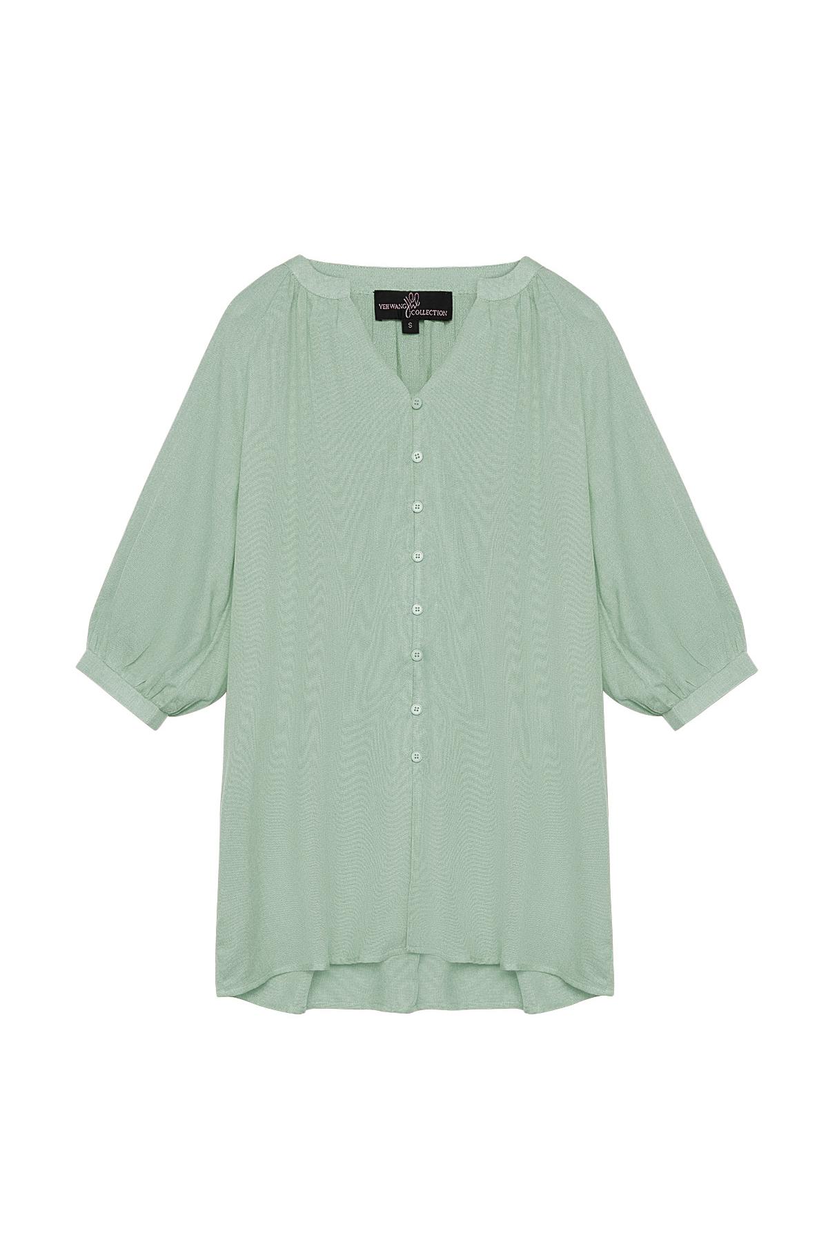 Basic blouse with buttons Green S h5 