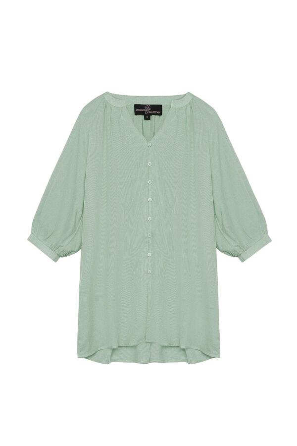 Basic blouse with buttons Green L