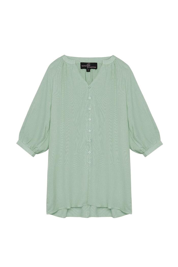 Basic blouse with buttons Green M 