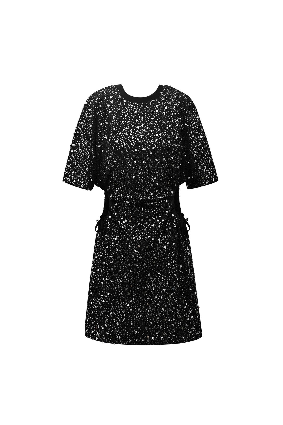 Kleid mit Pailletten ausgeschnitten Schwarz M