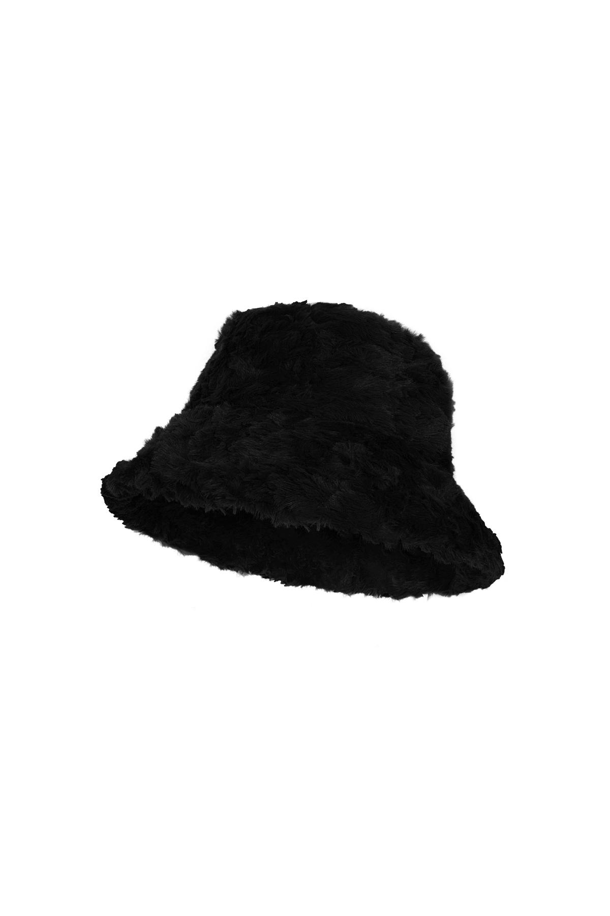 sombrero de cubo esponjoso Negro Poliéster
