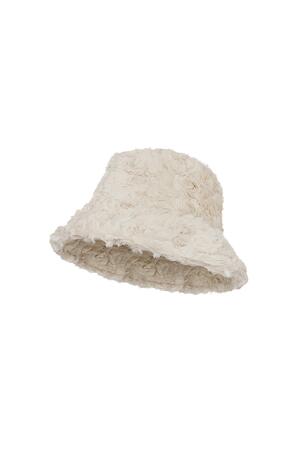 sombrero de cubo esponjoso Blanco marfil Poliéster h5 