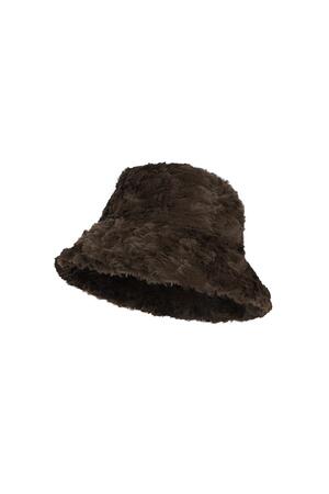 Bucket hat fluffy Brown Polyester h5 