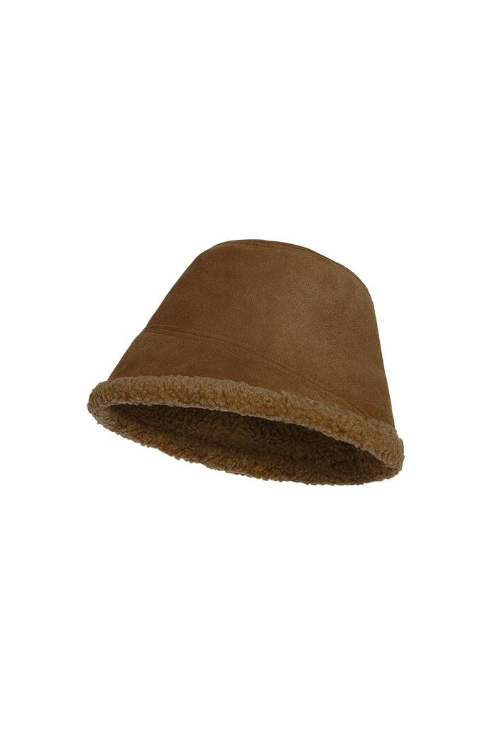 Kova şapka 2 taraf Brown Polyester 