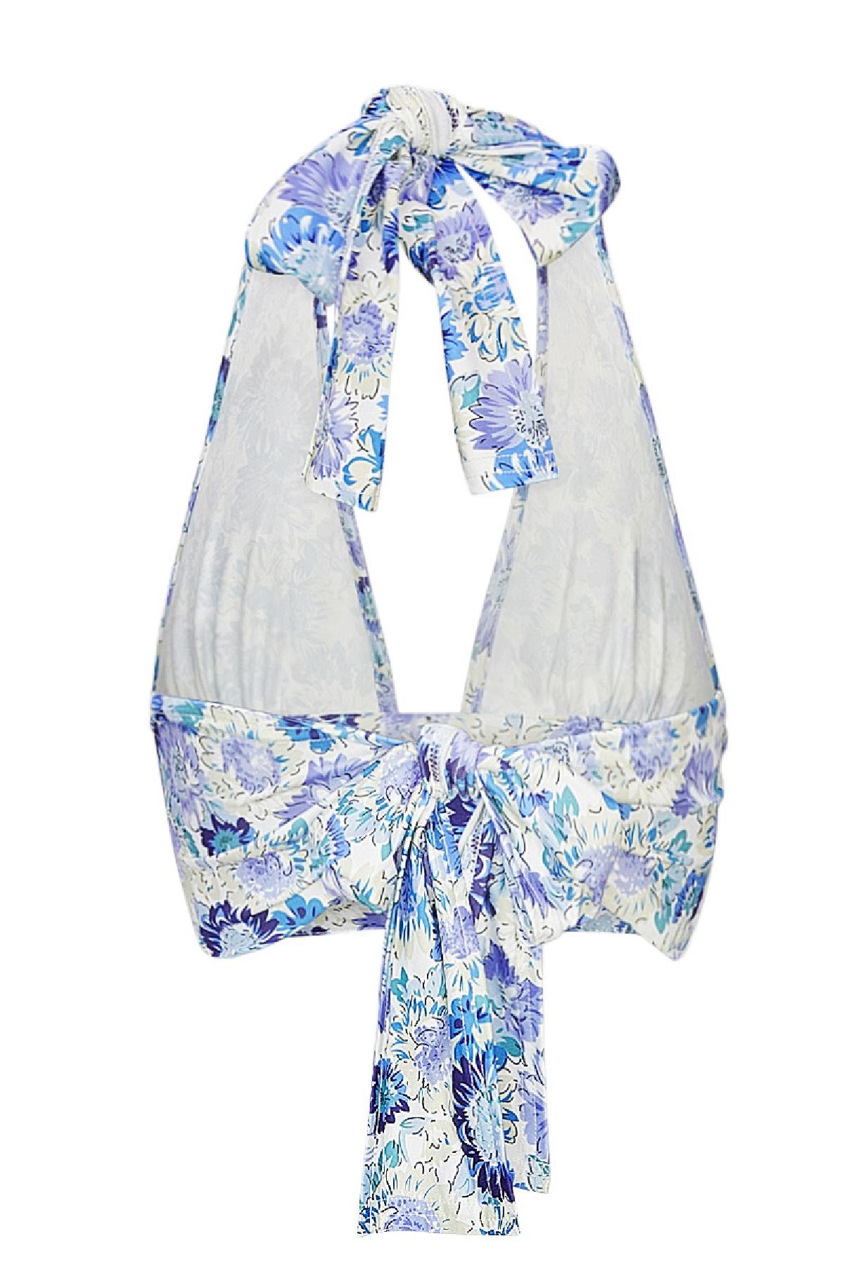Falda estampado floral - azul M h5 Imagen6