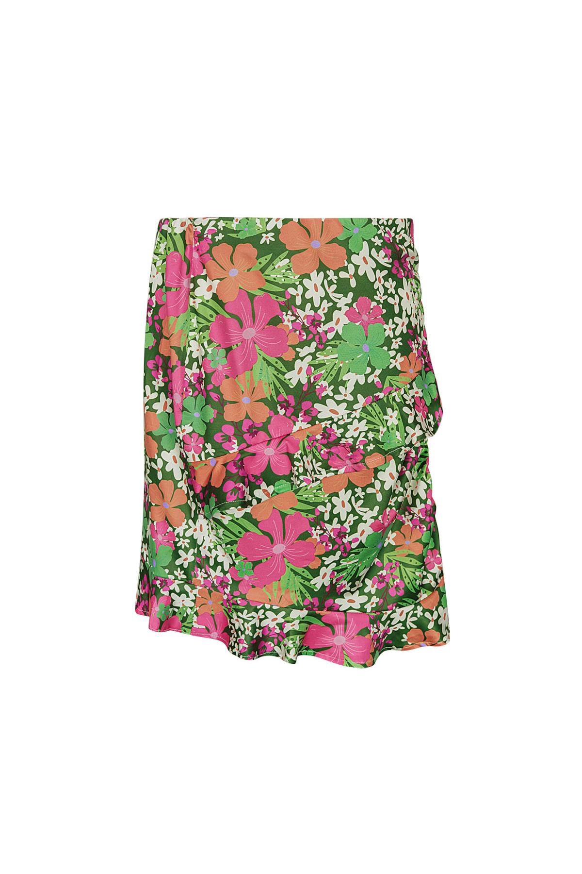 Skirt colorful flowers - green/pink Multi S h5 
