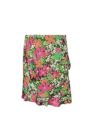 Skirt colorful flowers - green/pink Multi L h5 