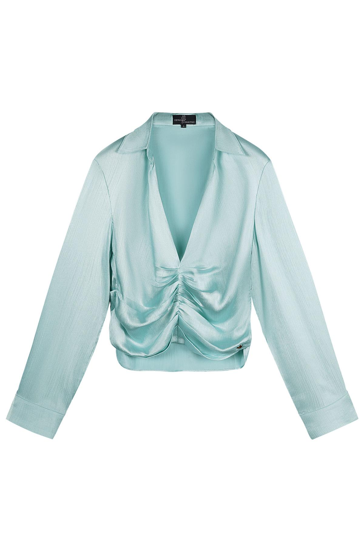 Blouse with pleat detail Mint M 2