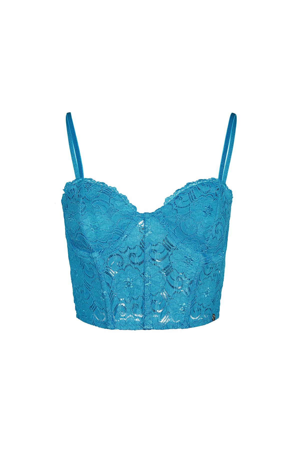 Lace crop top Blue S 2