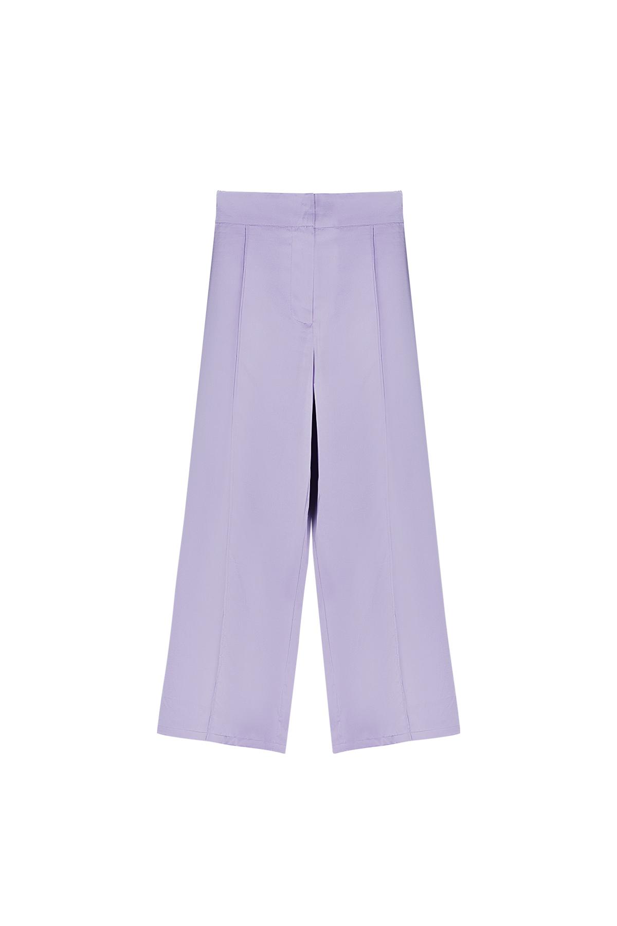 Pantalon tissu brillant Violet M h5 