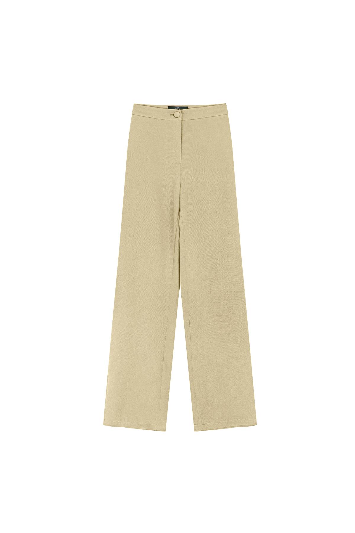 Pantalon basique uni Beige S