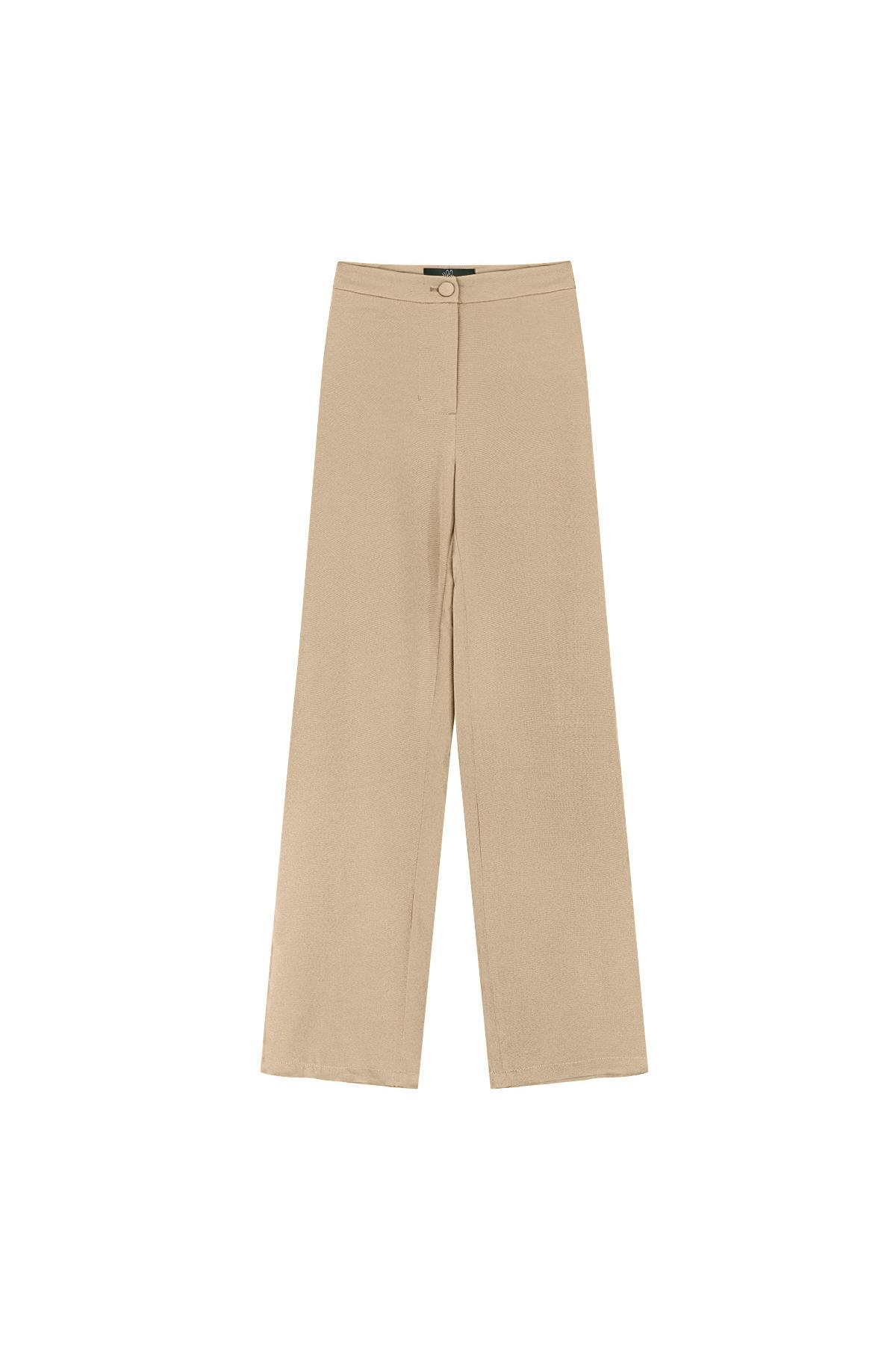 Basic plain trousers Taupe M h5 