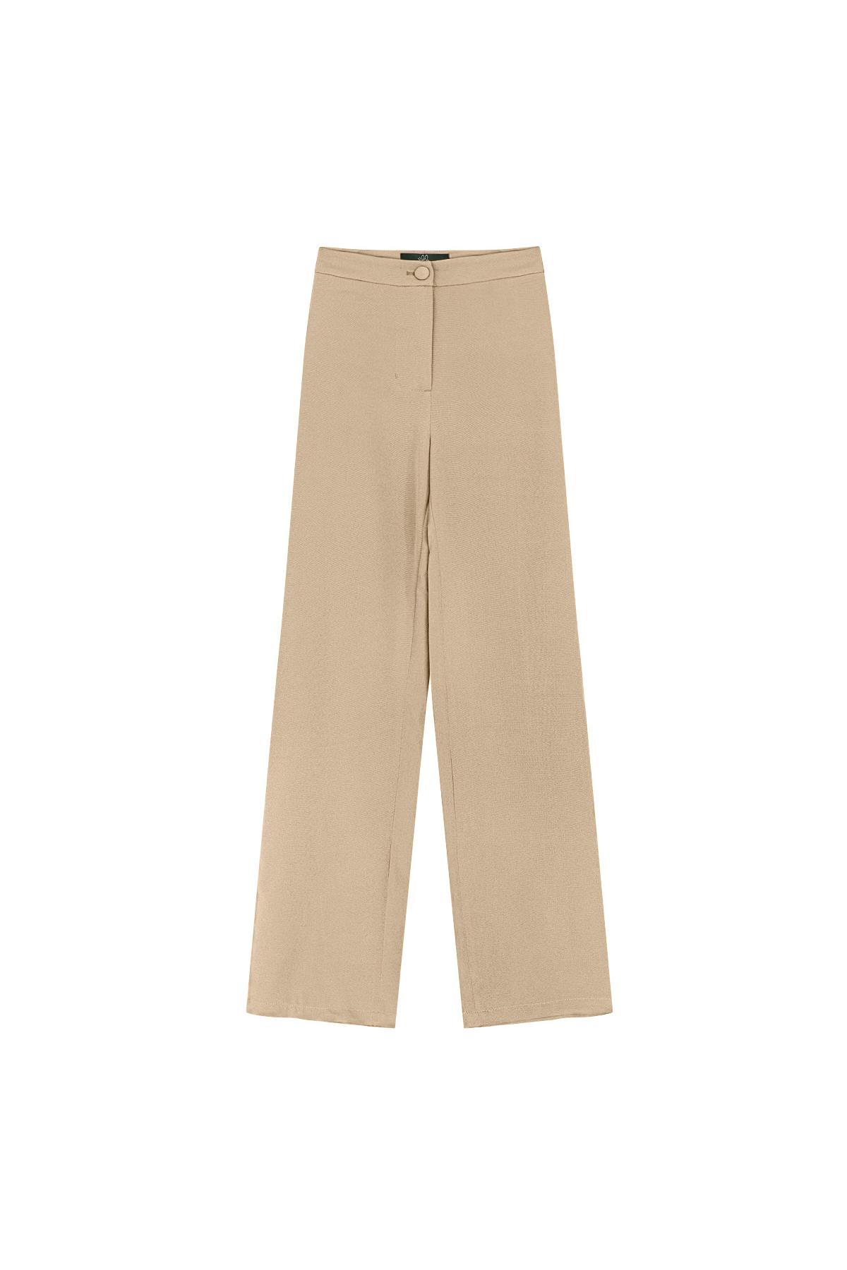 Basic plain trousers Taupe S 2