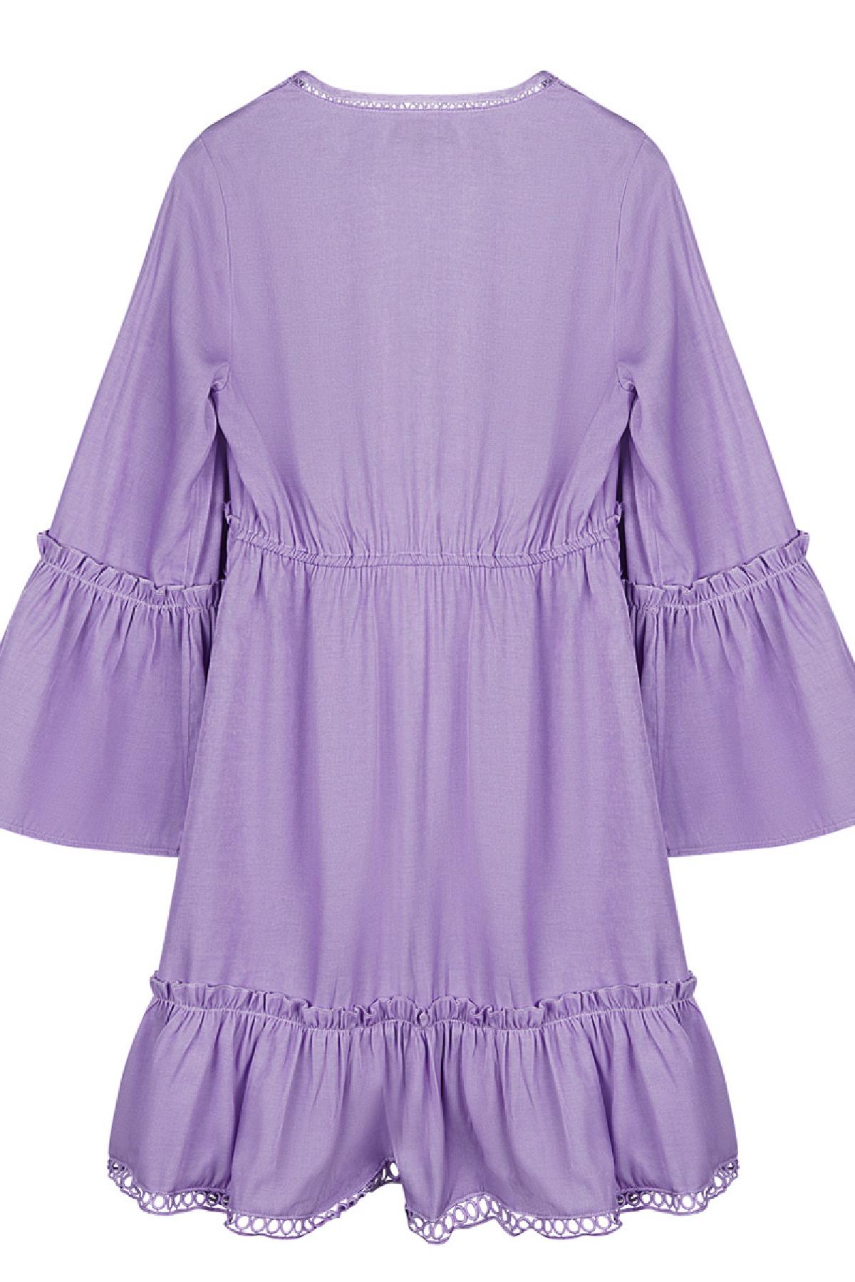 Dress with ruffles Lilac L Picture3