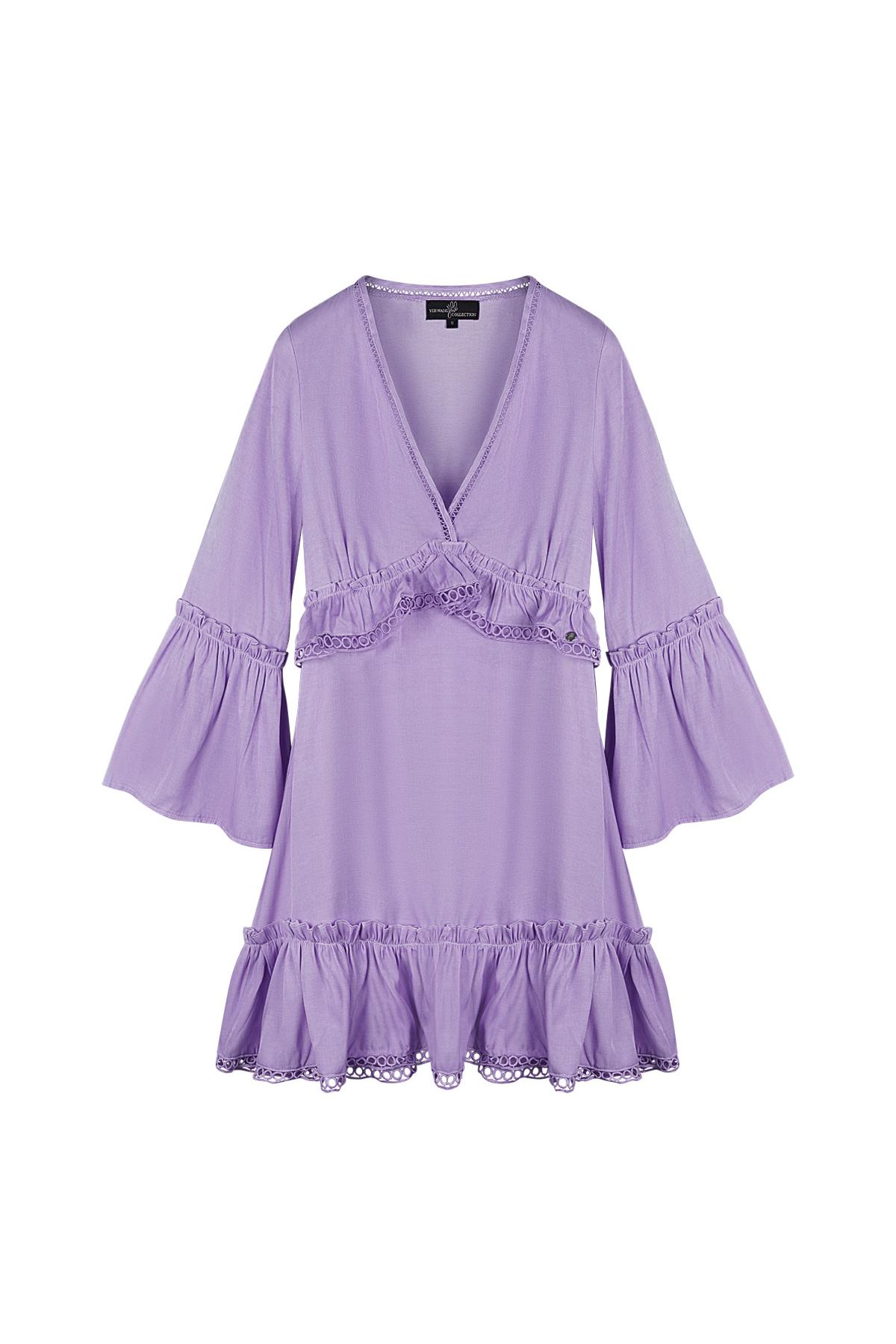 Dress with ruffles Lilac M h5 