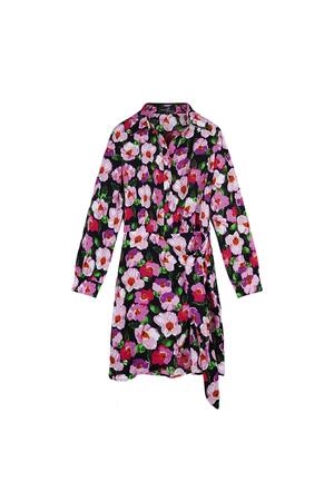 Kleid mit Blumendruck und Knopfdetail Schwarz Multi M h5 