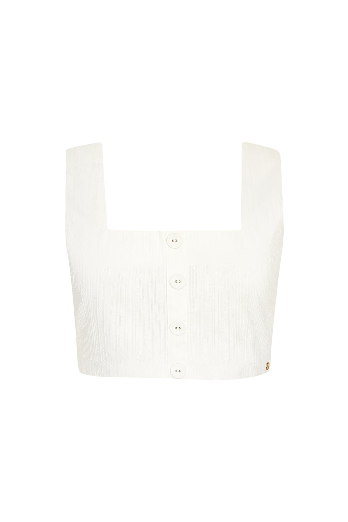 Crop top knot detail - white S 2