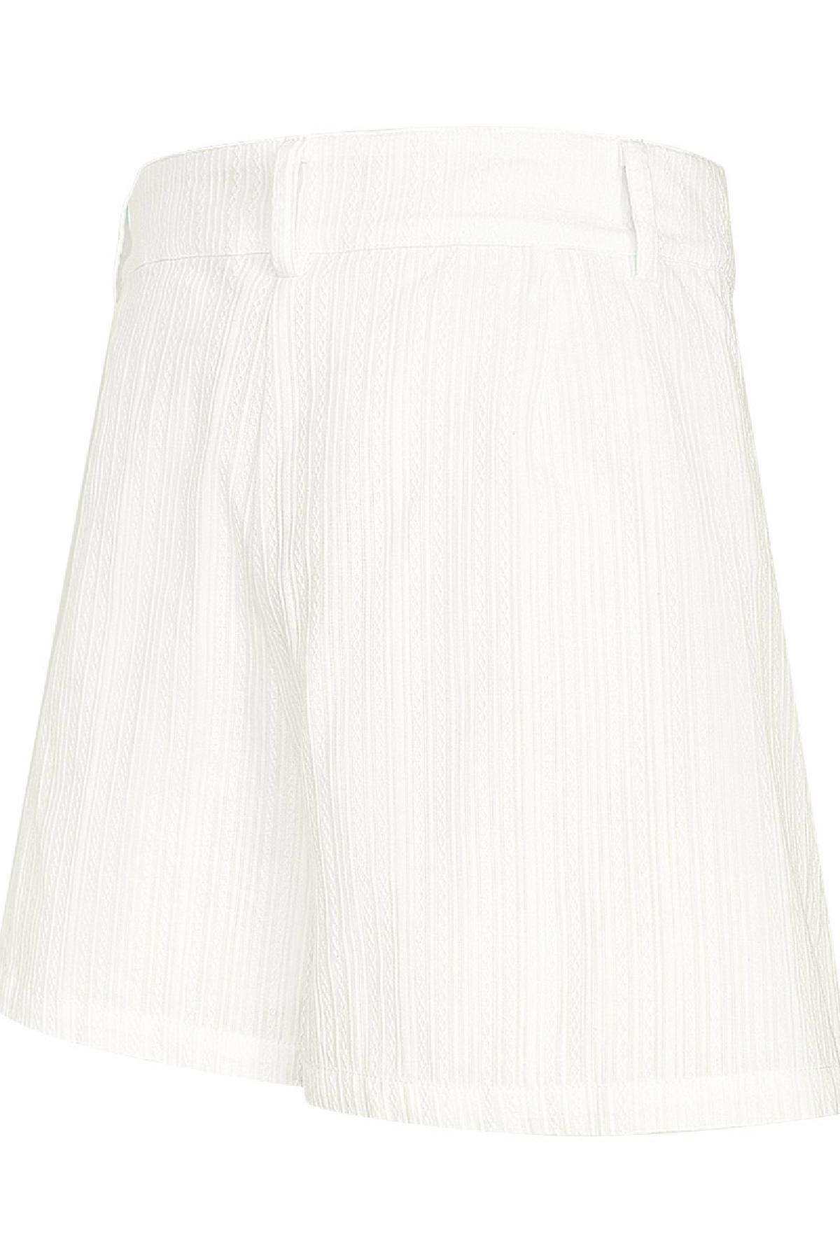 Pantalón corto detalle botón - blanco M Imagen6