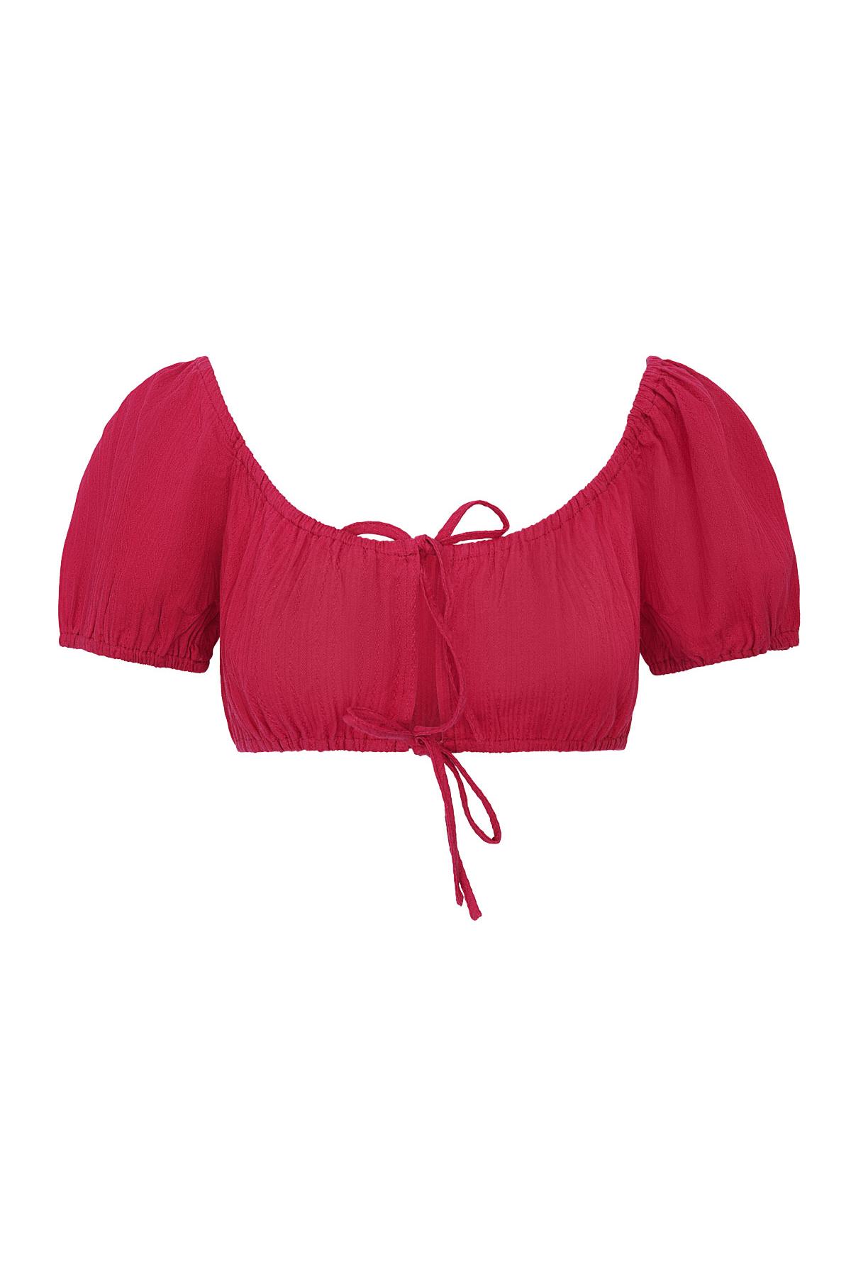 Crop top knotted Red S