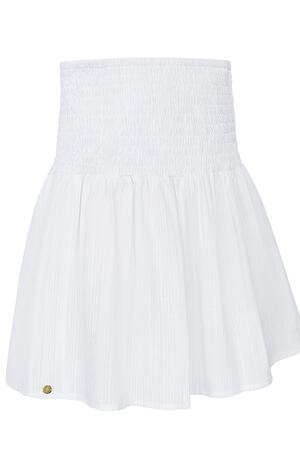 Skirt with buttons and smock detail White M h5 Picture6