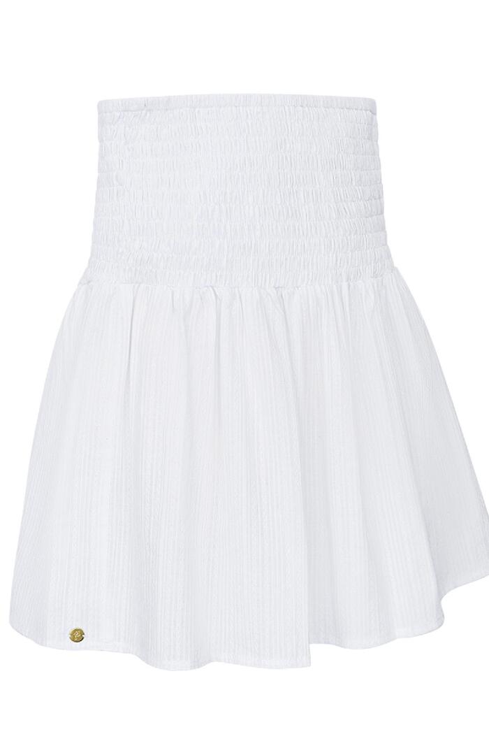 Skirt with buttons and smock detail White S Picture6