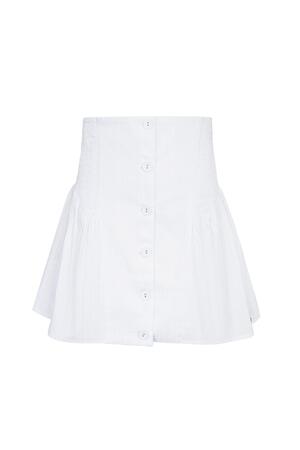 Skirt with buttons and smock detail White S h5 