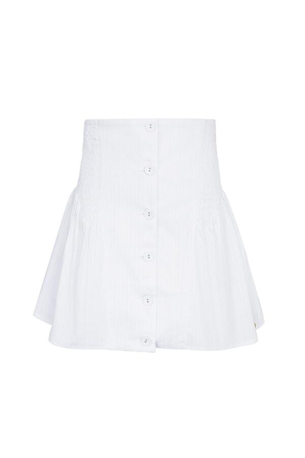 Skirt with buttons and smock detail White L