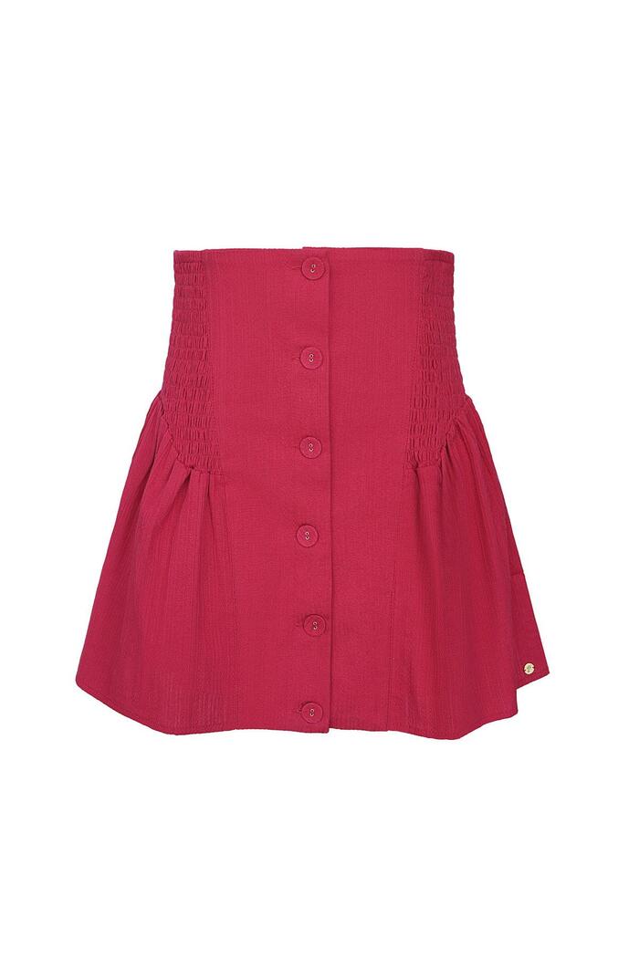 Skirt with buttons and smock detail Red M 