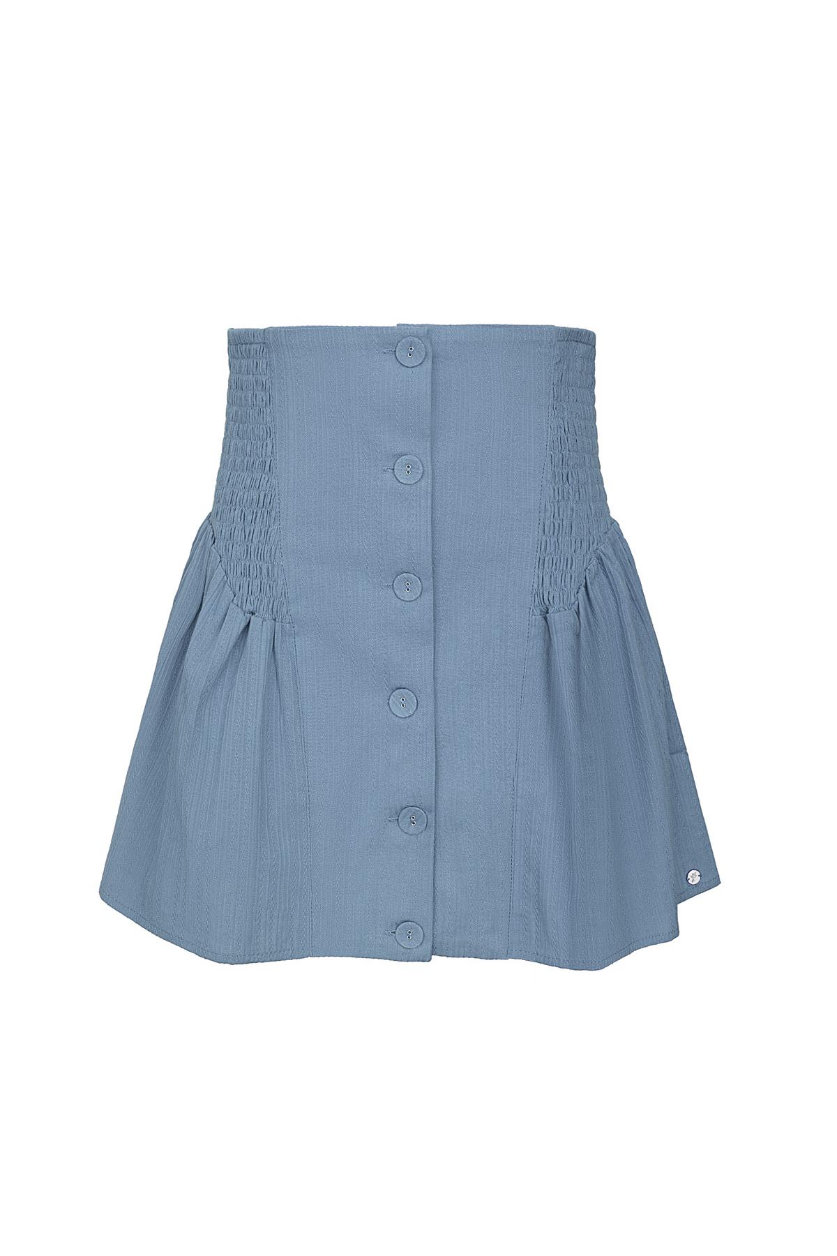 Skirt with buttons and smock detail Blue L 