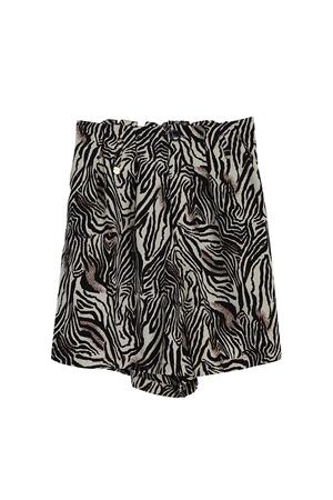 Shorts mit Zebra-Print Schwarz & Beige L h5 