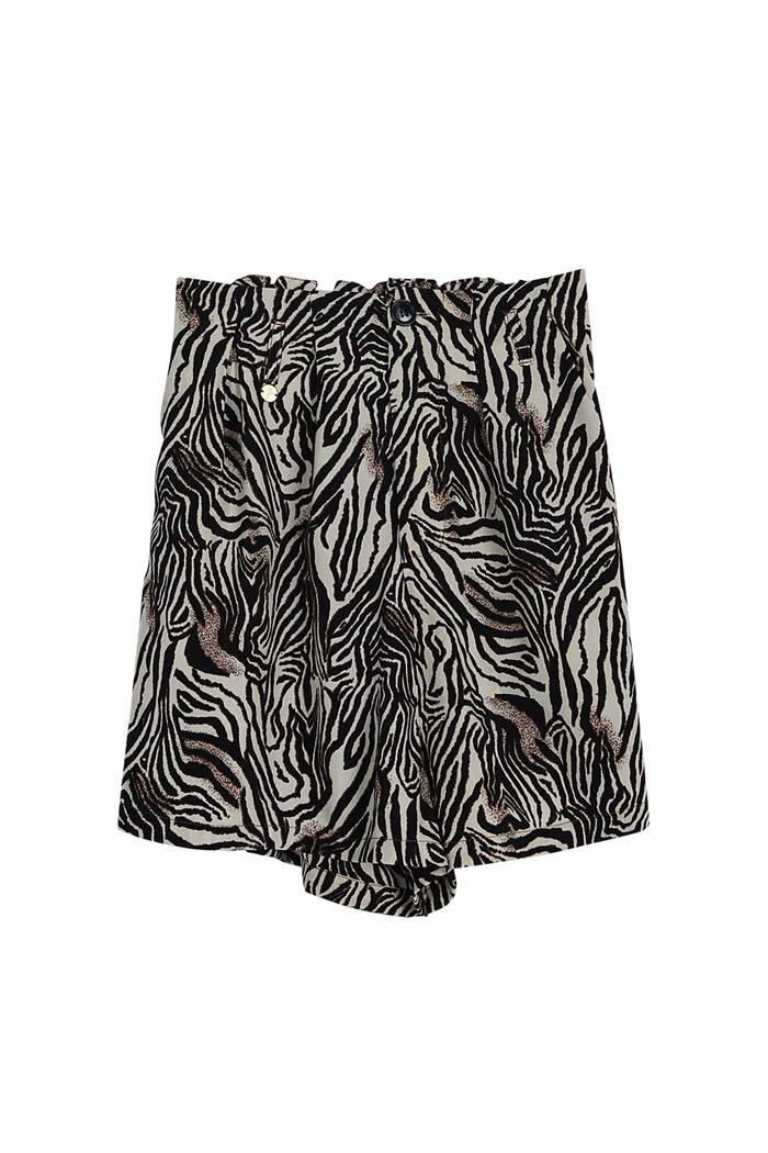 Shorts mit Zebra-Print Schwarz & Beige L 