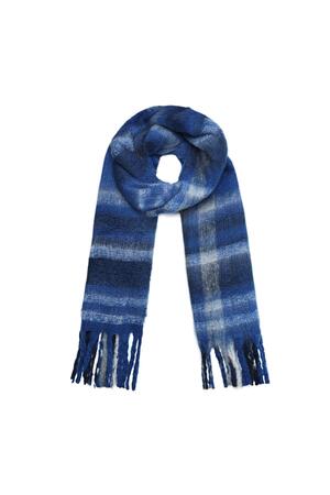 Sjaal happy print Blauw Polyester h5 