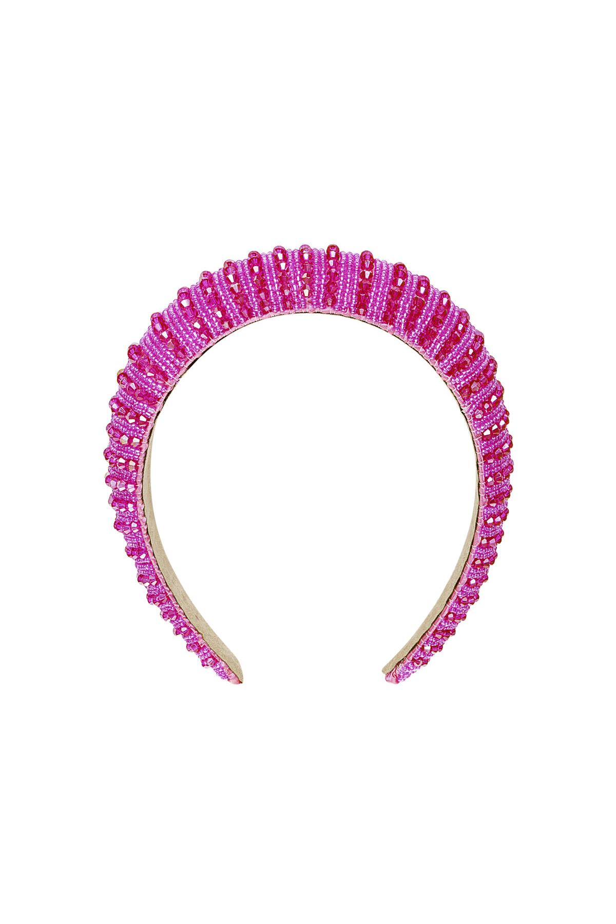 Banda para el cabello piedras de colores Fucsia Plástico
