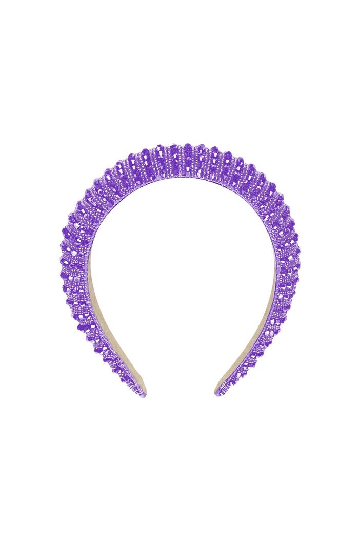 Hair band stones colorful Purple Plastic 