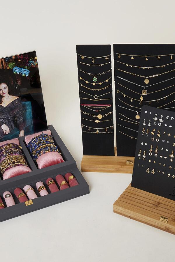 Rollos exhibicionistas de joyas multi combinaciones Rosa Franela