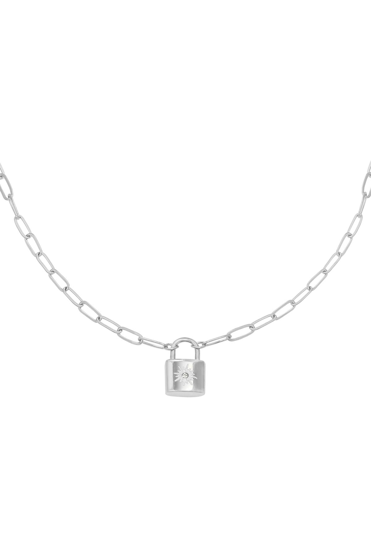 Necklace Little Lock Silver Stainless Steel
