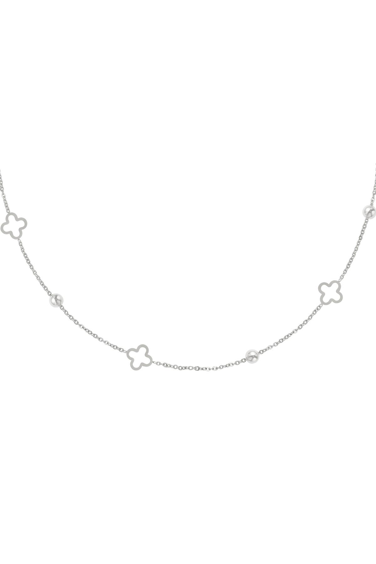 Halskette offene Kleeblätter Silber Edelstahl