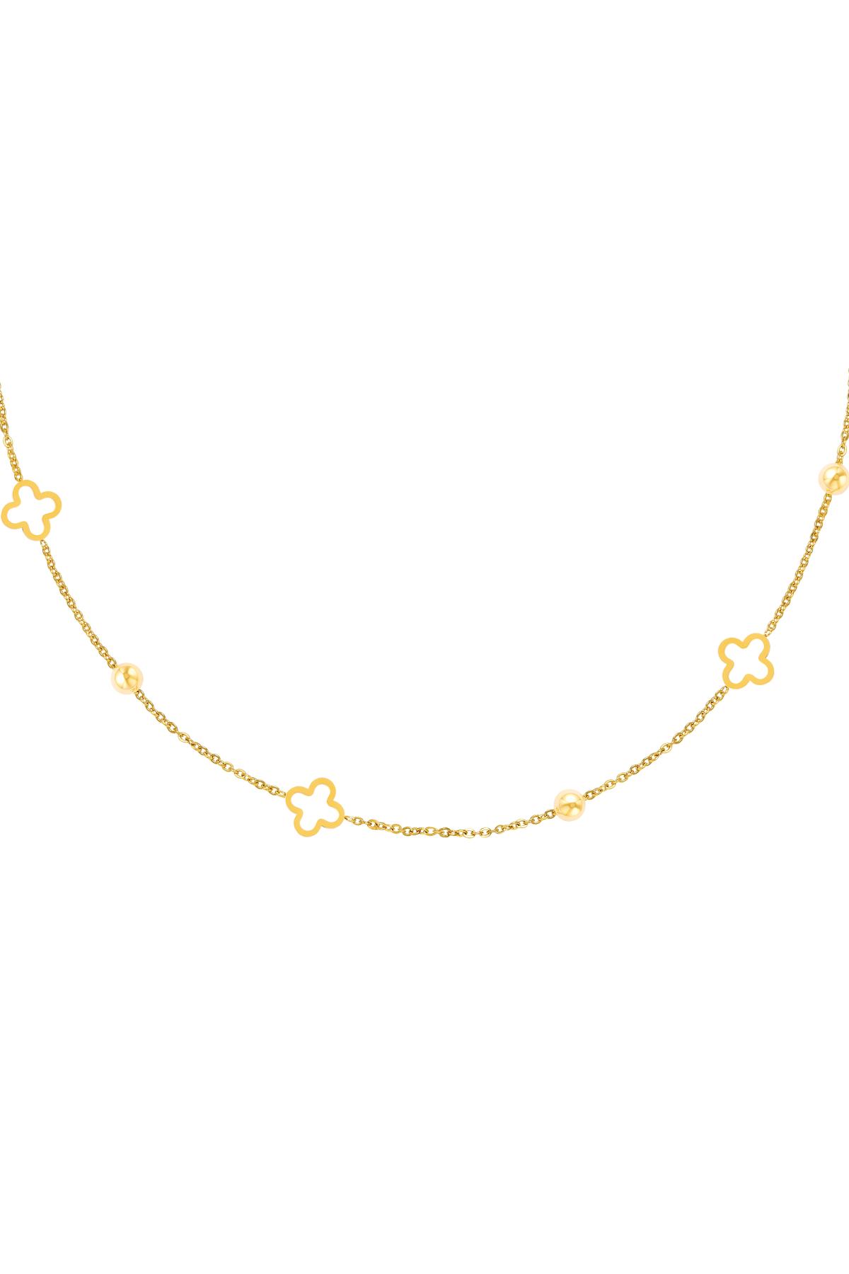 Necklace open clovers Gold Stainless Steel