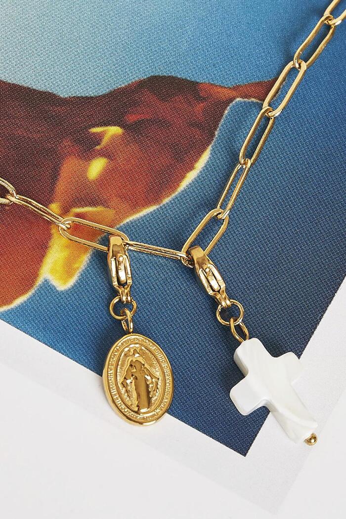 DIY Clasp Charm Holy Coin Oro Acero inoxidable Imagen2