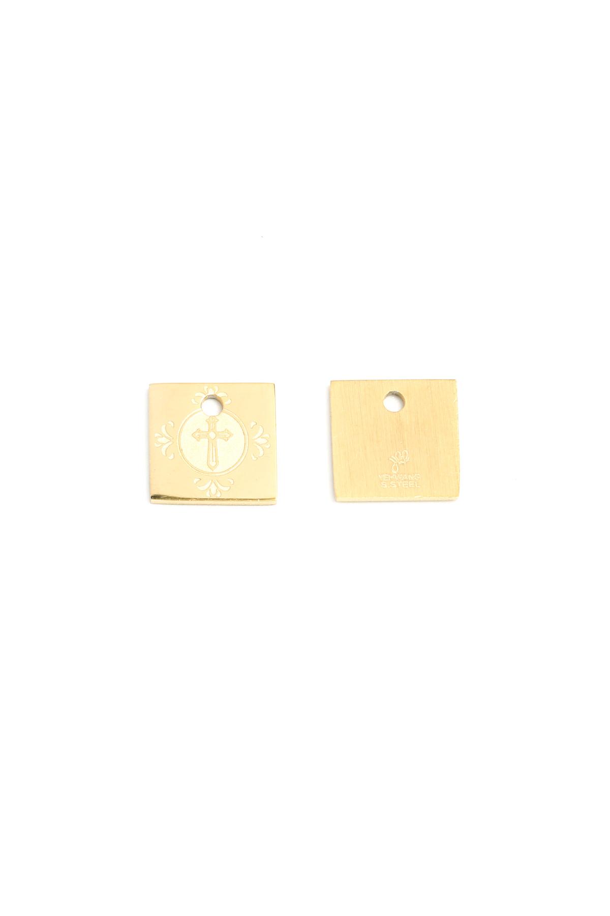 Charm Cross Gold Stainless Steel h5 