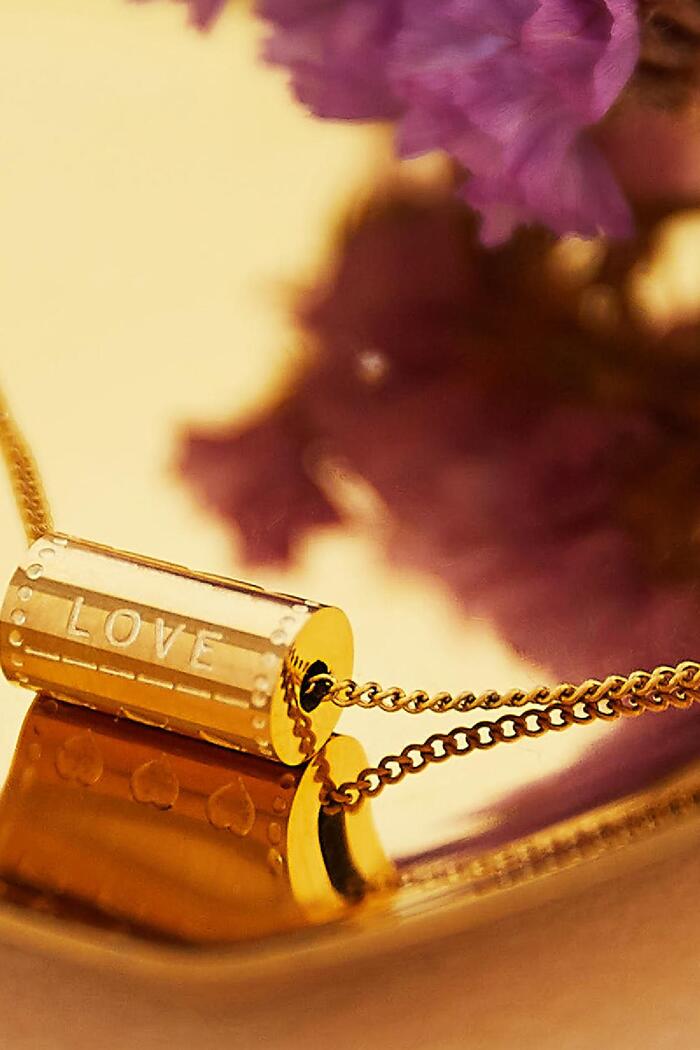 Perle en acier inoxydable Coeurs d'amour Argenté Image2