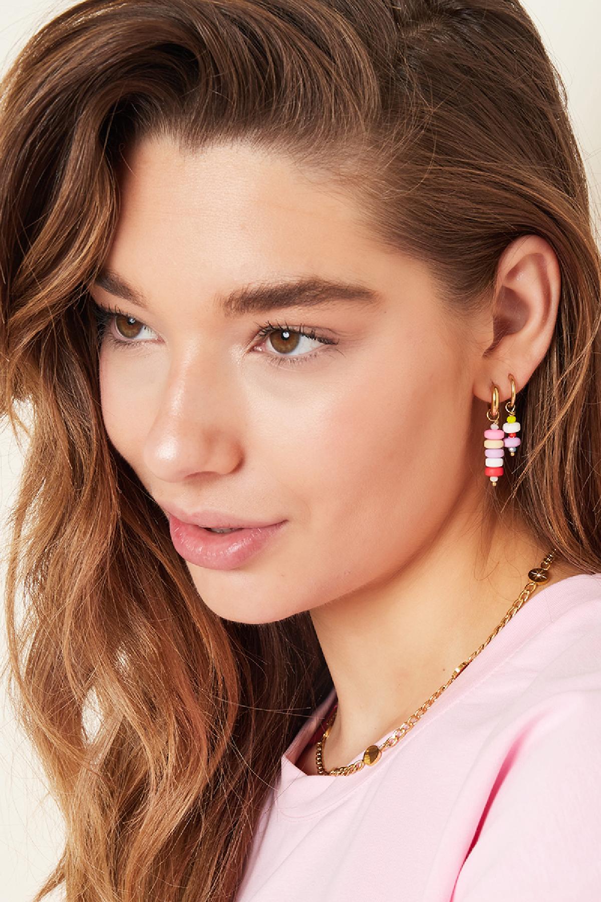 Hängende Perlenohrringe – #summergirls-Kollektion Rosa polymer clay h5 Bild2