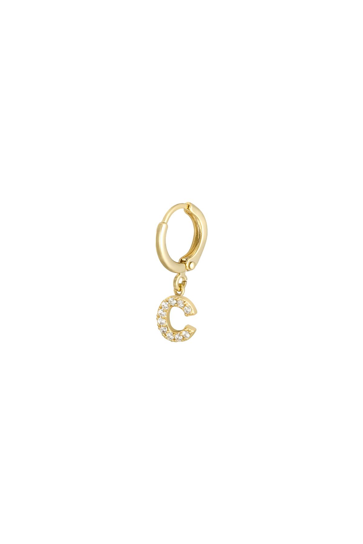 Ohrringe Initial C Gold Kupfer