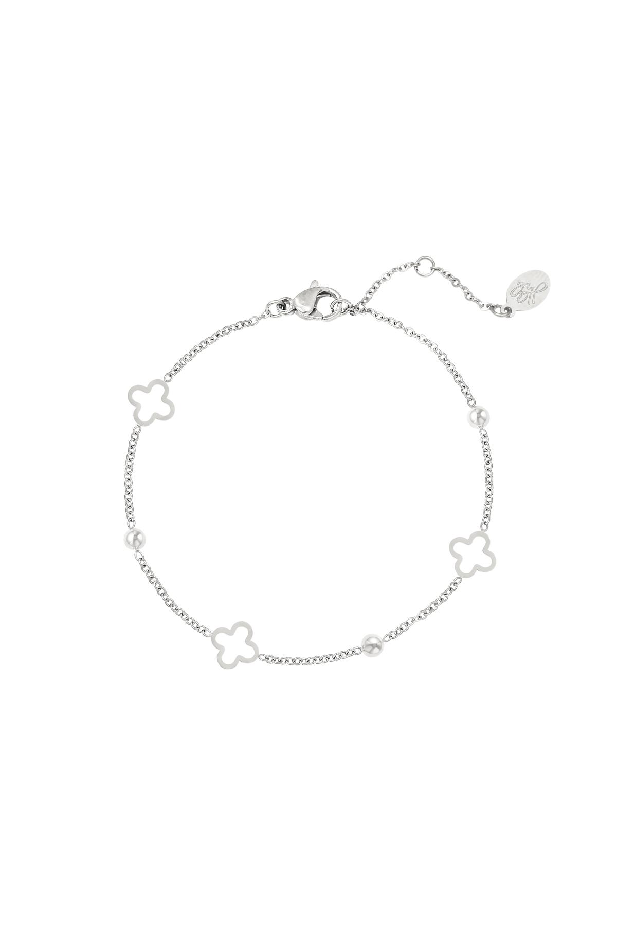 Bracelet trèfles ouverts Argenté Acier inoxydable