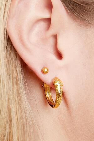 Earrings Big Dot Gold Stainless Steel h5 Immagine2