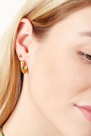 Earrings Big Dot Gold Stainless Steel h5 Immagine3